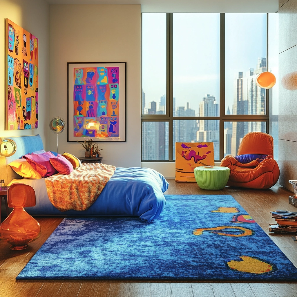 blue rug bedroom ideas 43