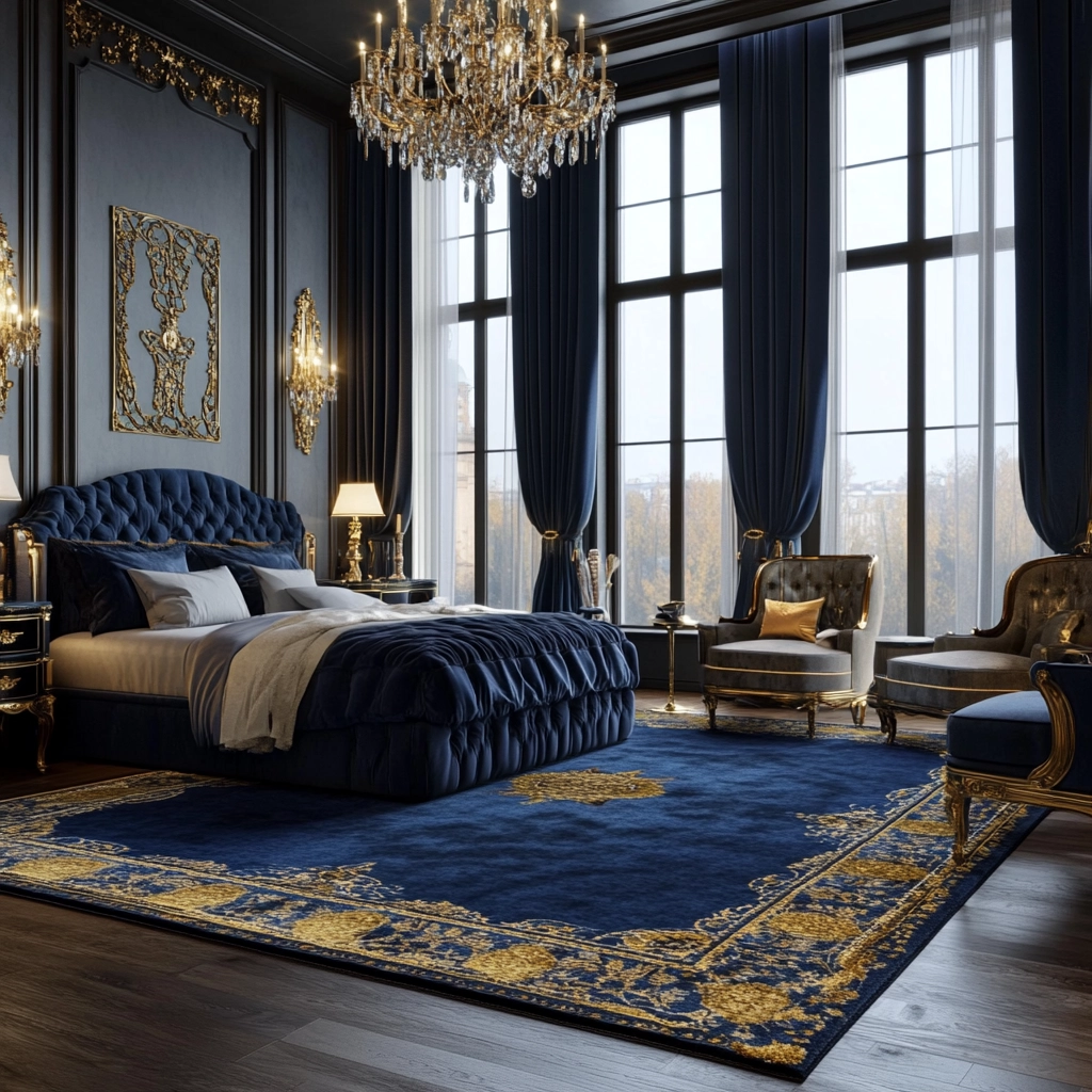 blue rug bedroom ideas 49