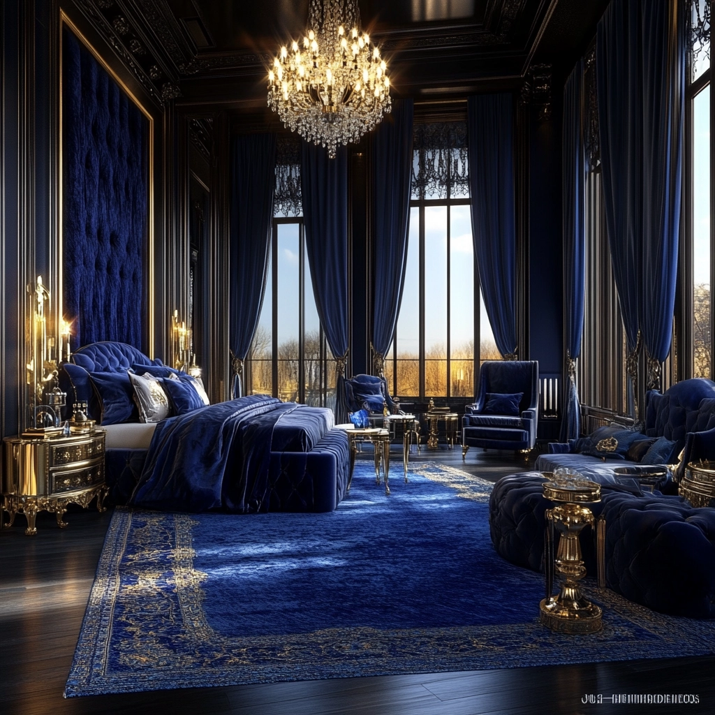 blue rug bedroom ideas 51