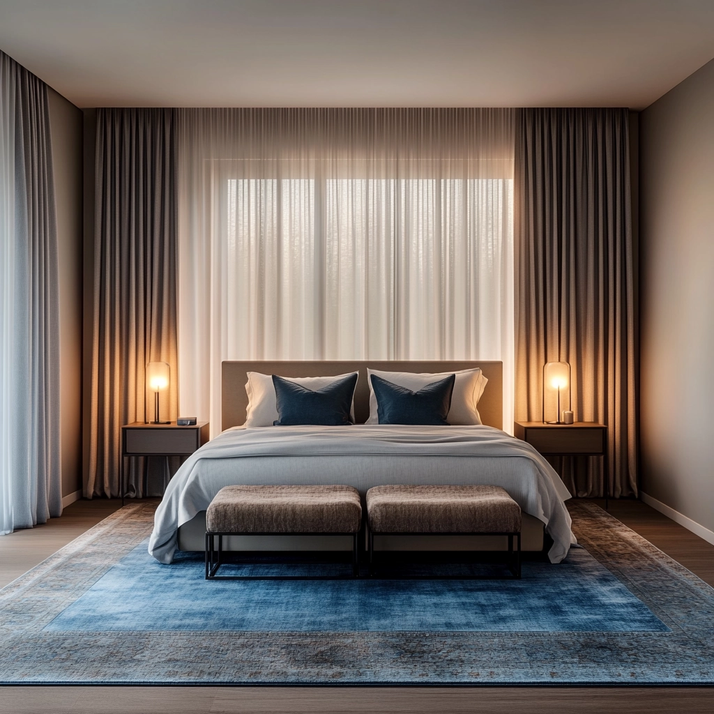 blue rug bedroom ideas 58
