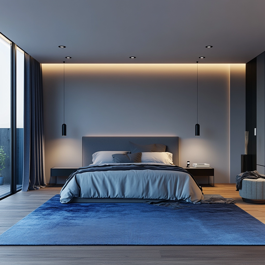 blue rug bedroom ideas 73
