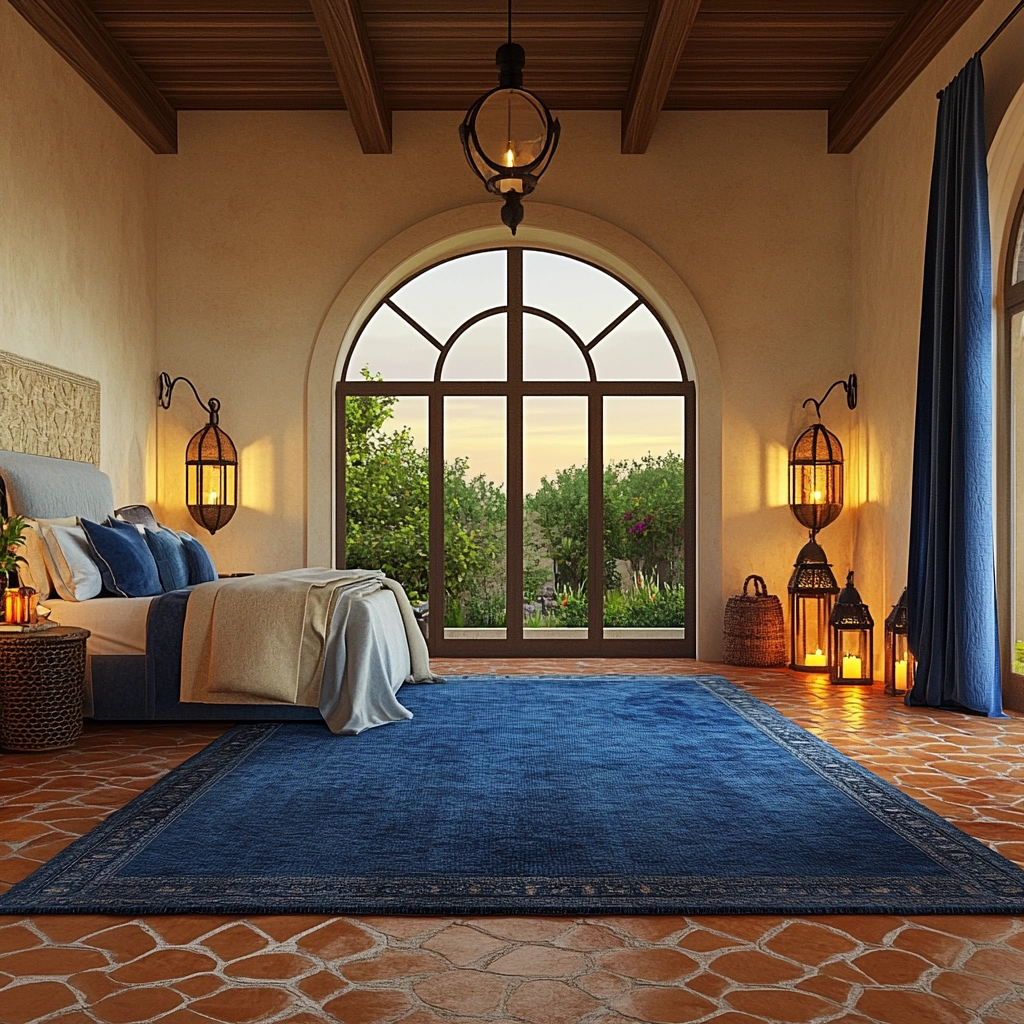 blue rug bedroom ideas 77