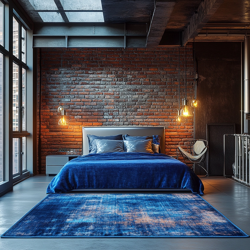 blue rug bedroom ideas 8