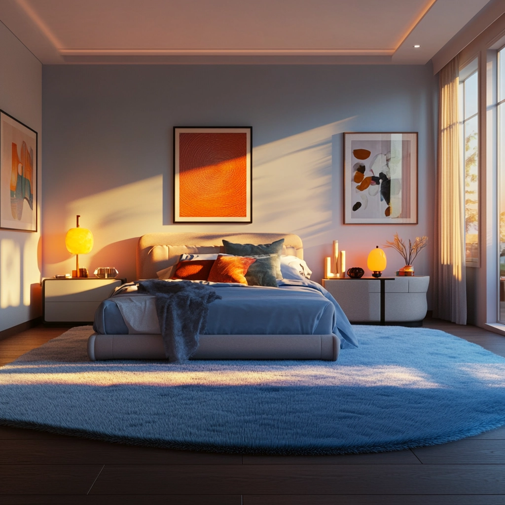 blue rug bedroom ideas 9