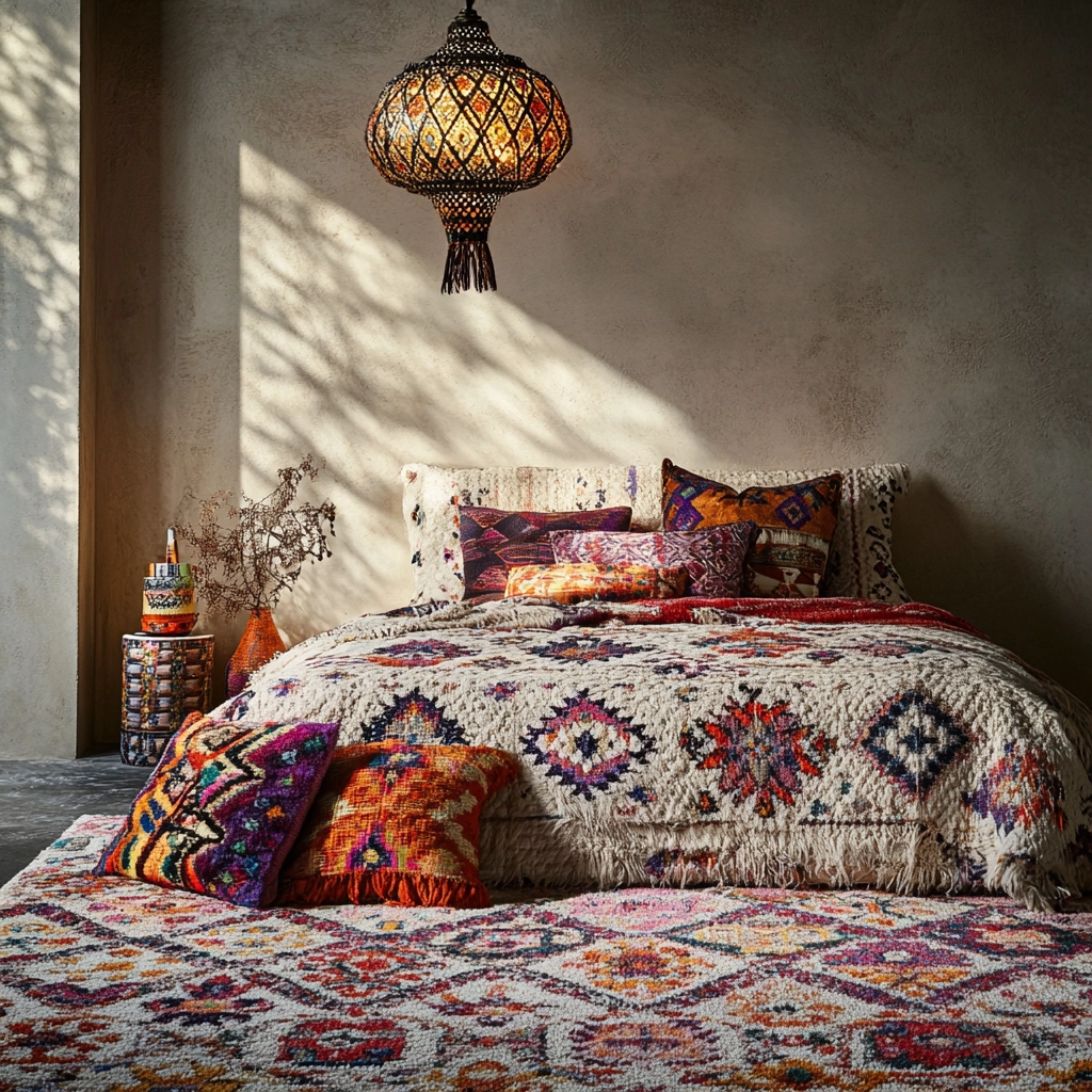 boho bedroom carpet 13