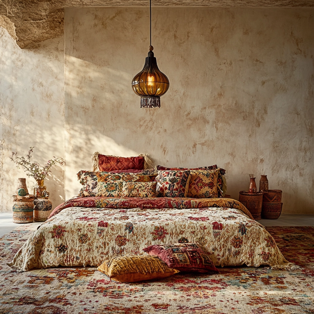 boho bedroom carpet 14