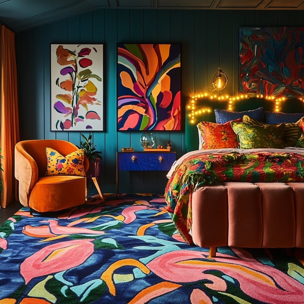 boho bedroom carpet 23