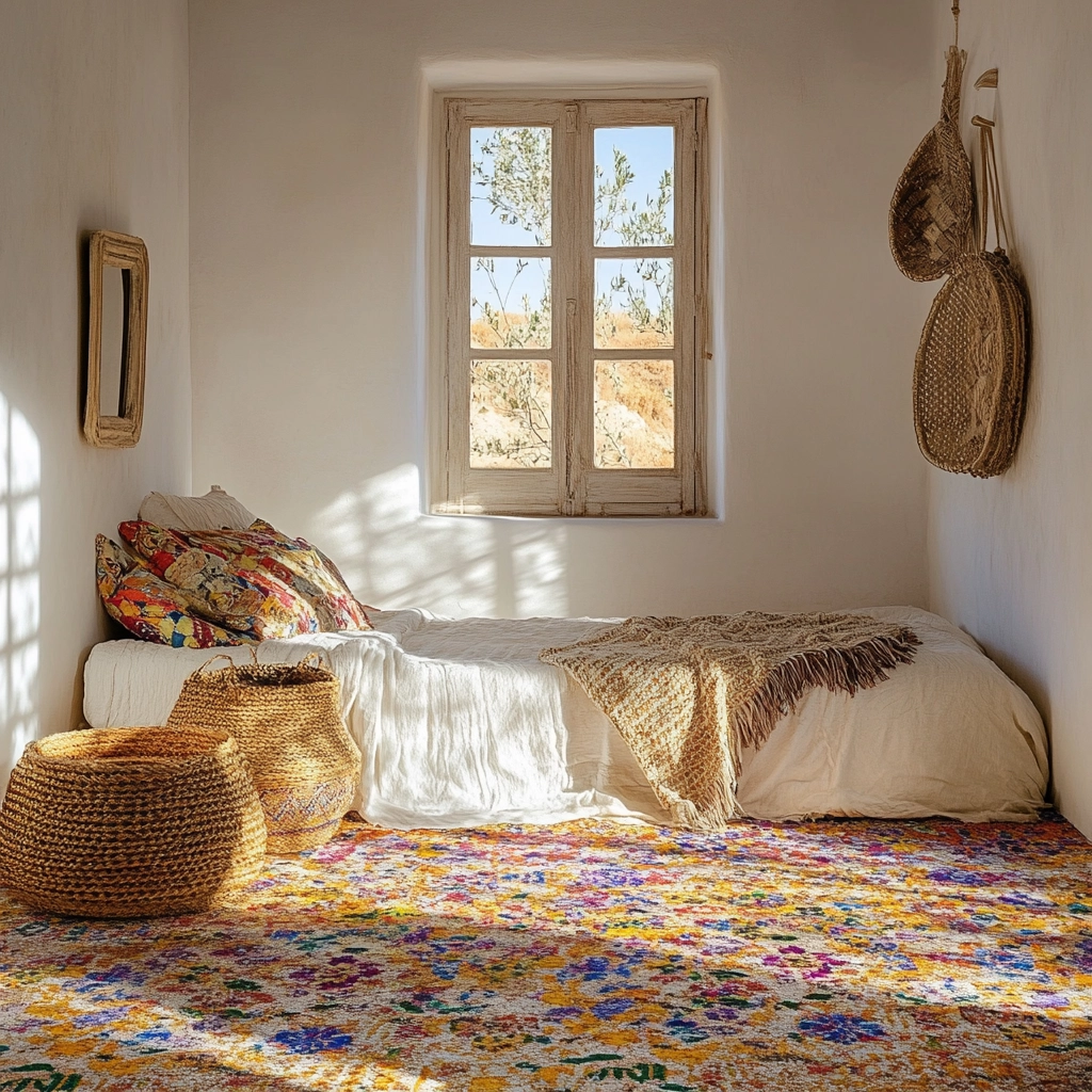 boho bedroom carpet 9