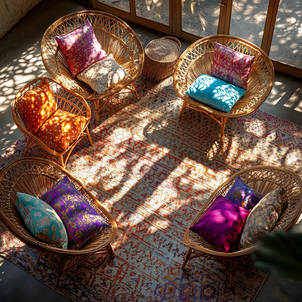 boho carpet living room 11