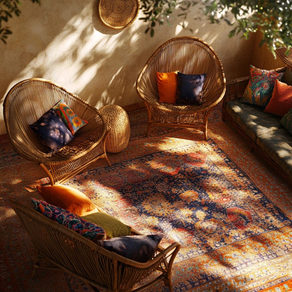 boho carpet living room 12