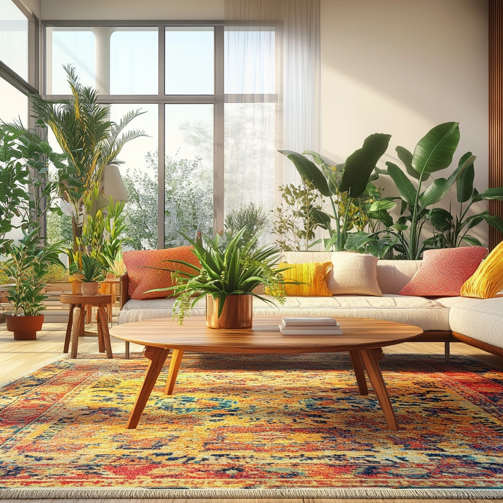 boho carpet living room 14