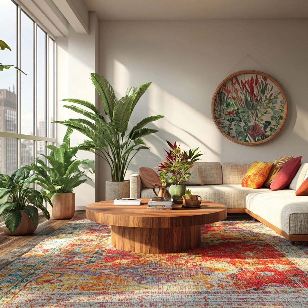 boho carpet living room 15
