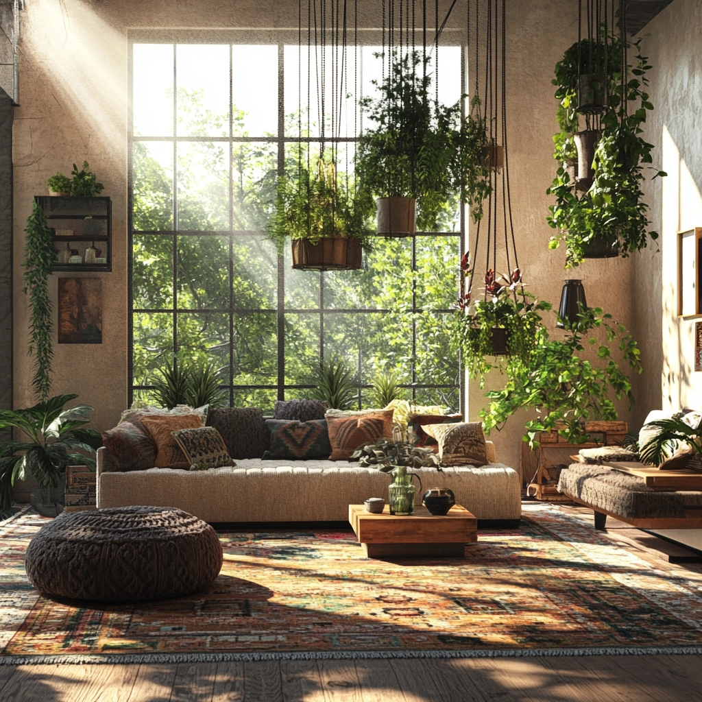 boho carpet living room 26