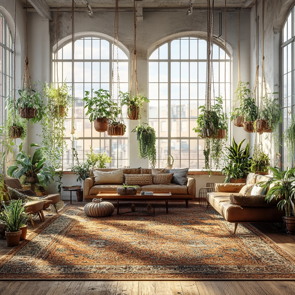 boho carpet living room 27