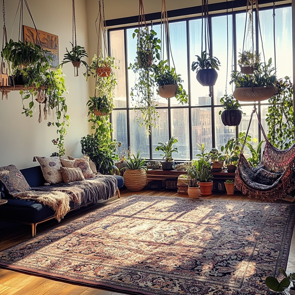 boho carpet living room 28