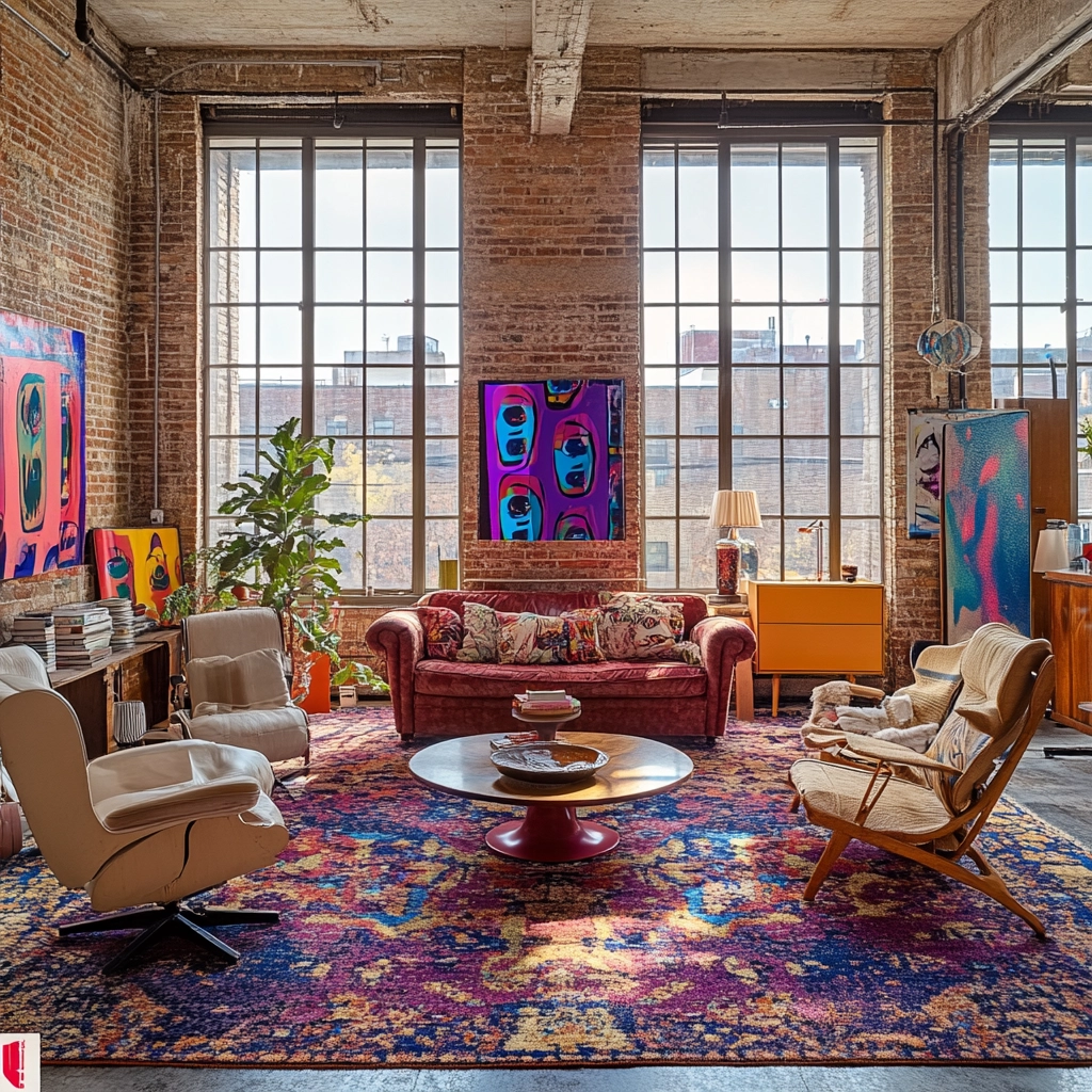 boho carpet living room 38