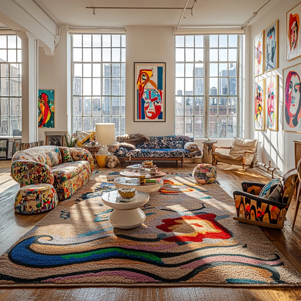 boho carpet living room 39