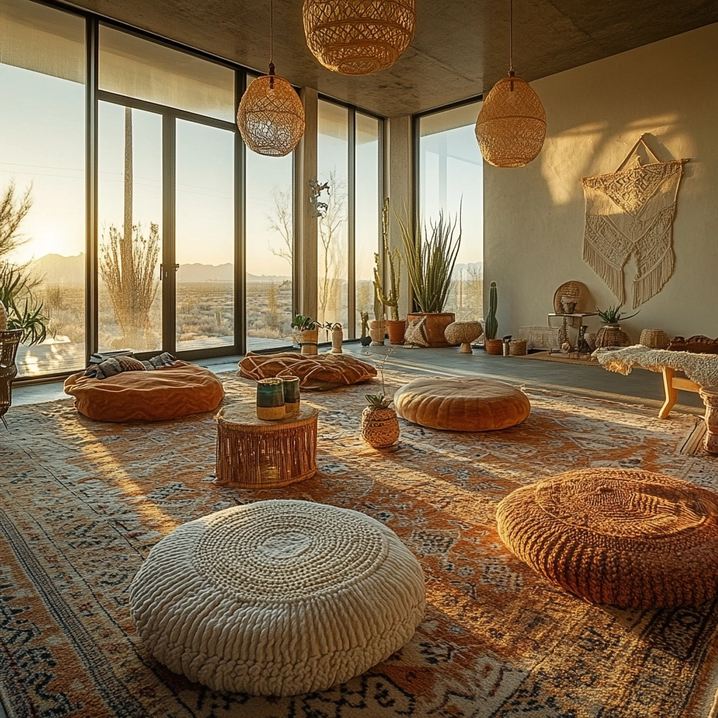 boho carpet living room 43