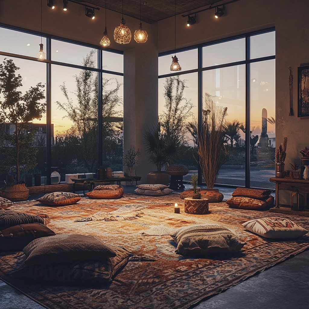 boho carpet living room 44