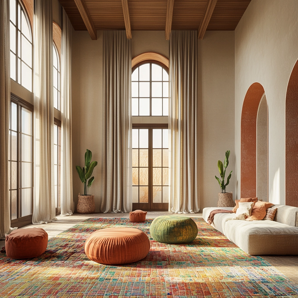 boho carpet living room 67