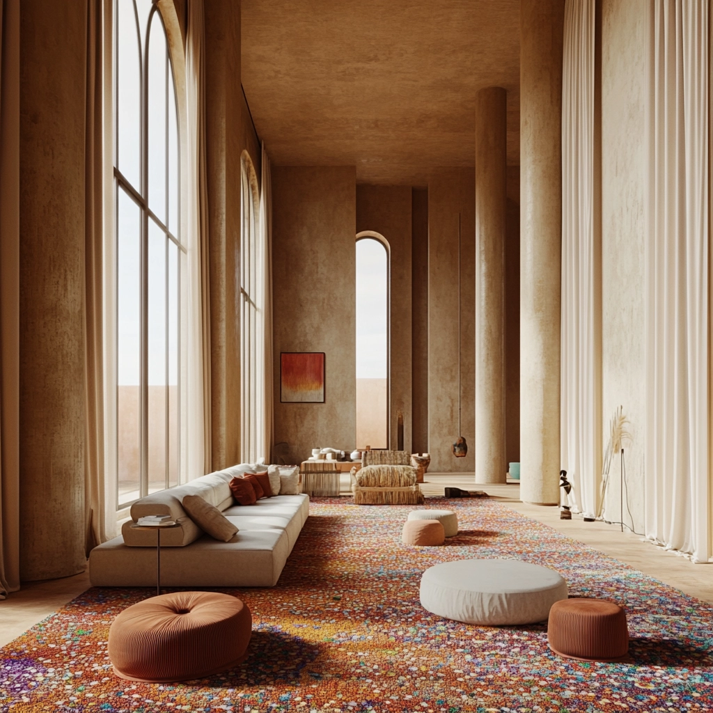 boho carpet living room 68