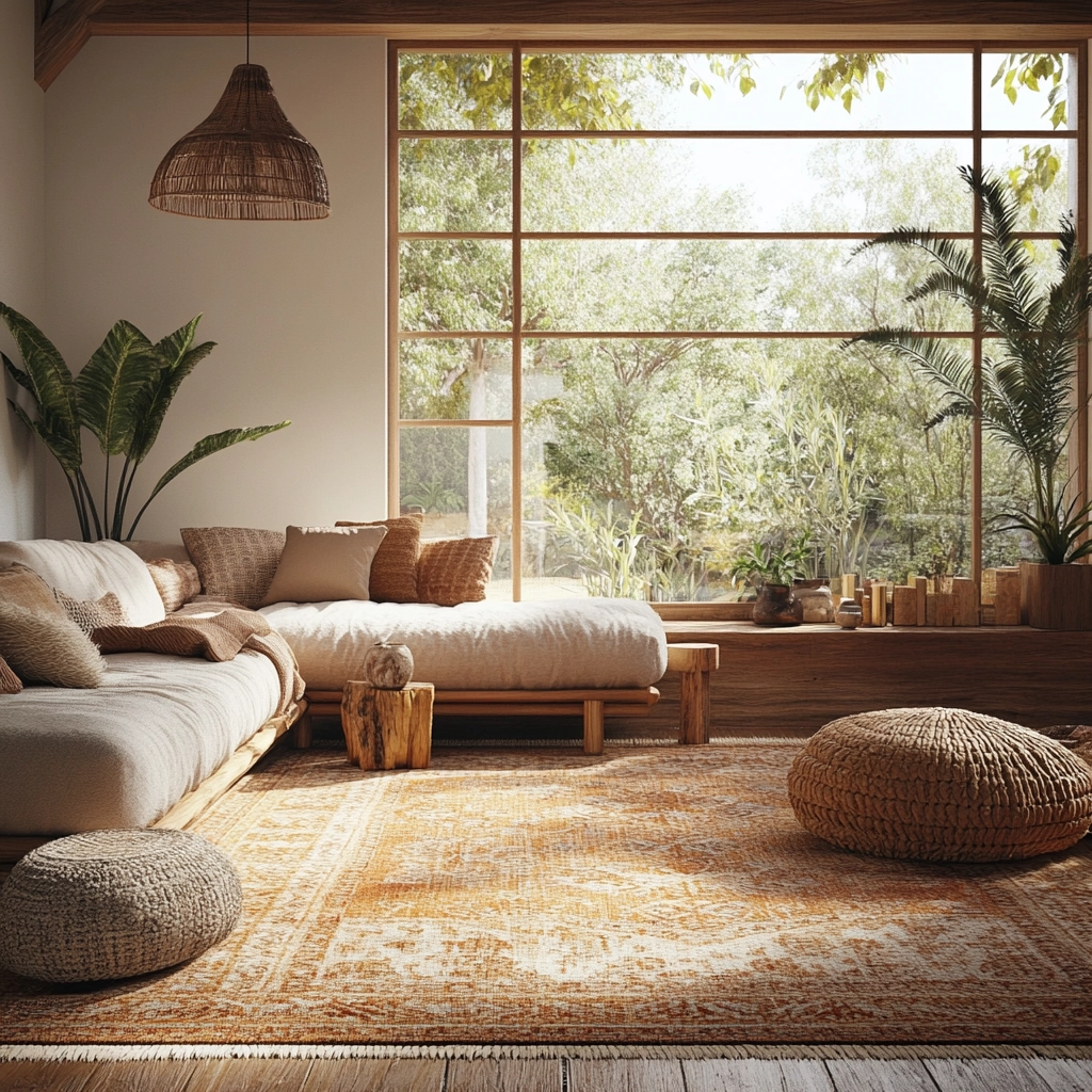 boho carpet living room 74