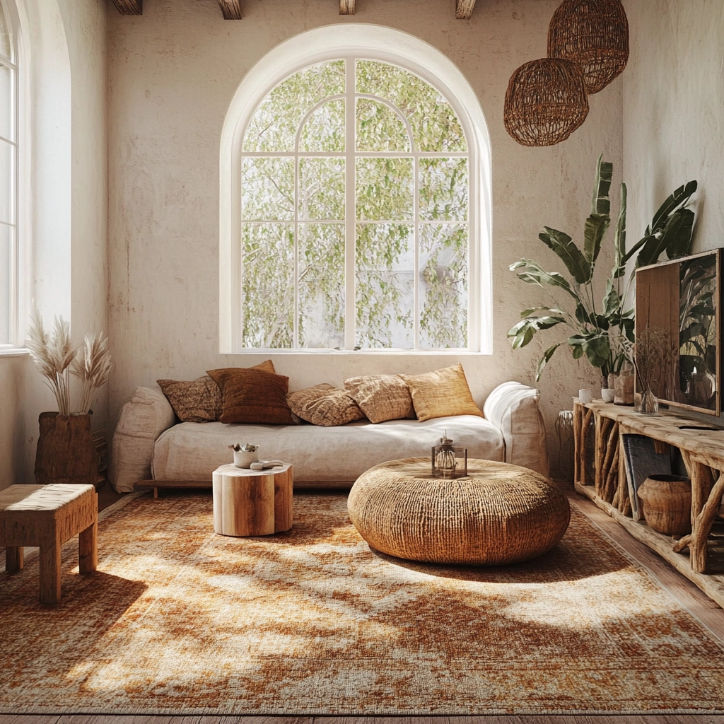 boho carpet living room 75