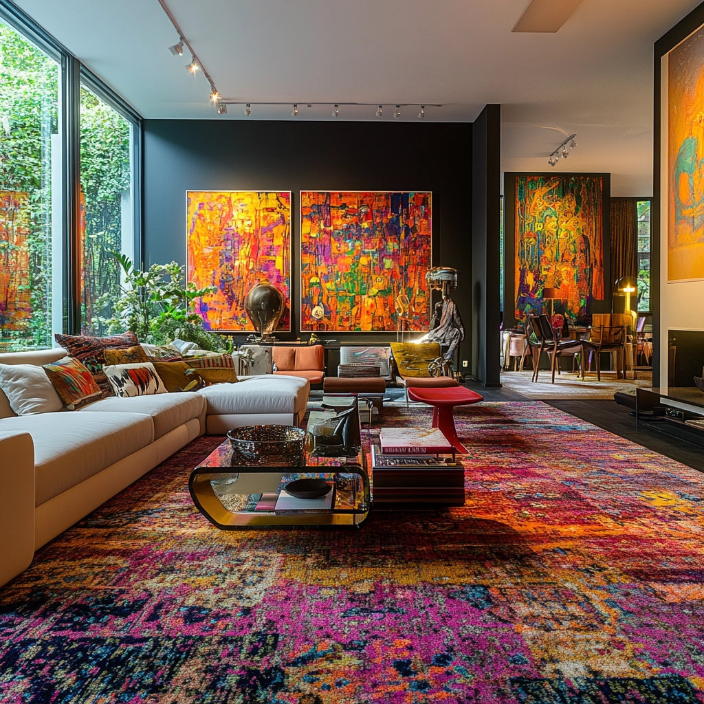 boho carpet living room 77
