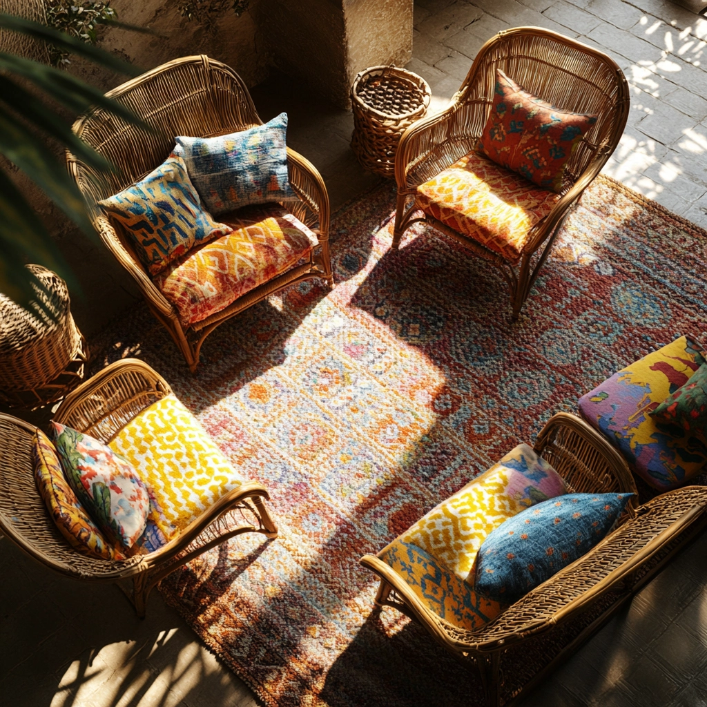 boho carpet living room 9