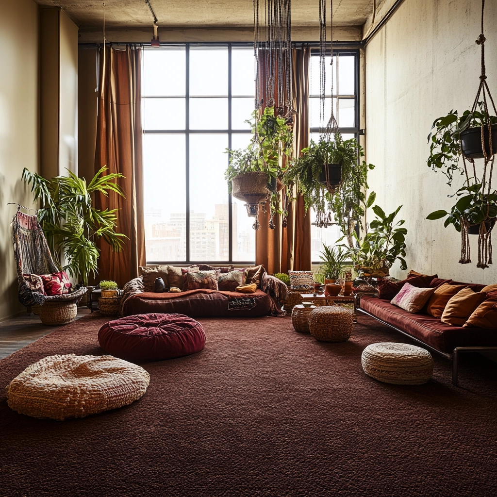 brown carpet living room 14