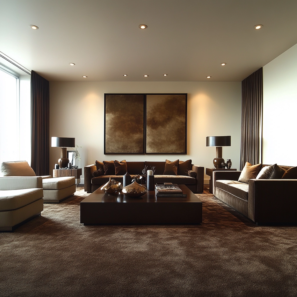 brown carpet living room 19