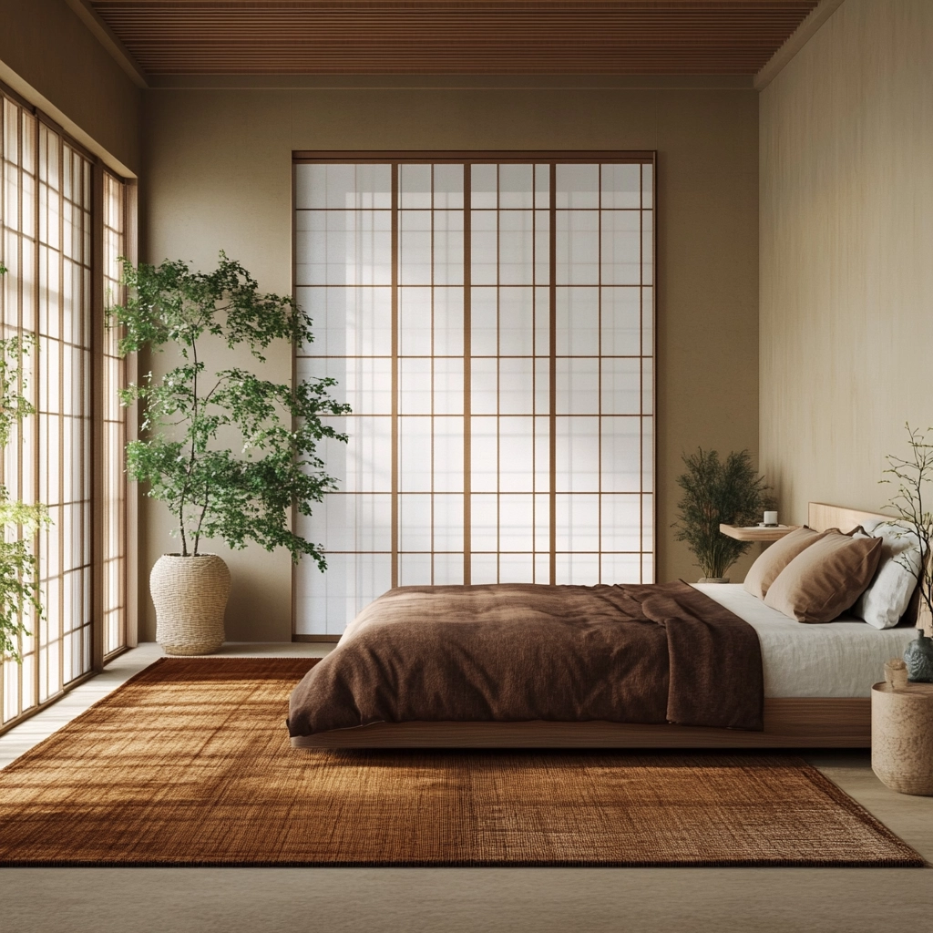 brown rug bedroom 17