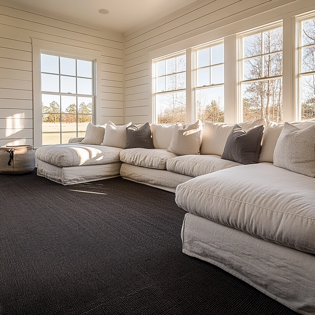 charcoal carpet living room 71