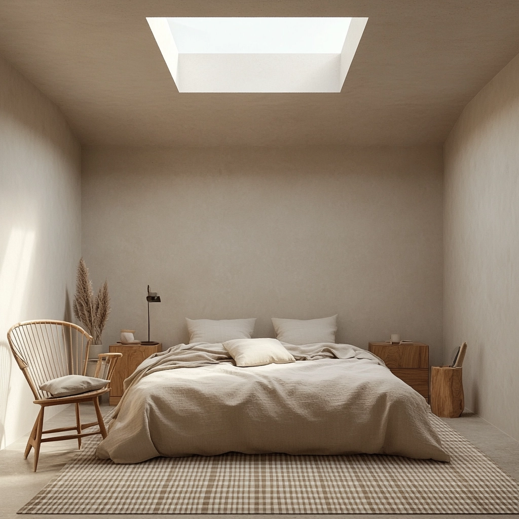 checkered carpet bedroom 17