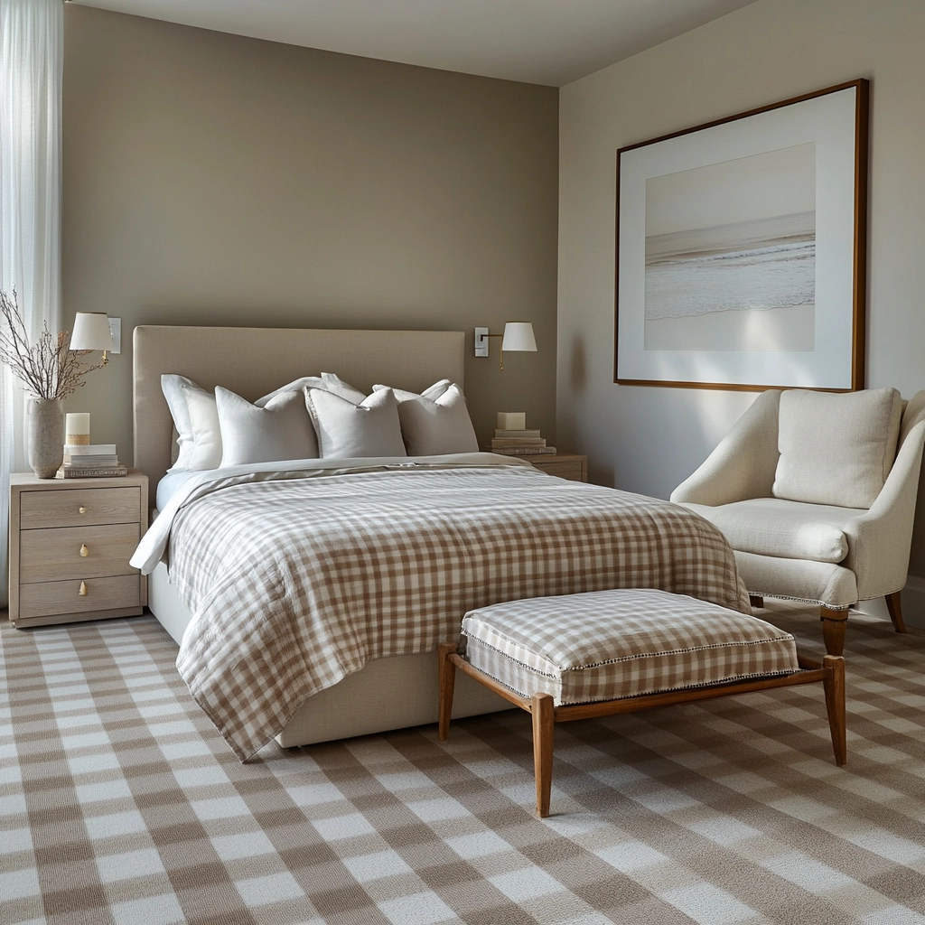 checkered carpet bedroom 57