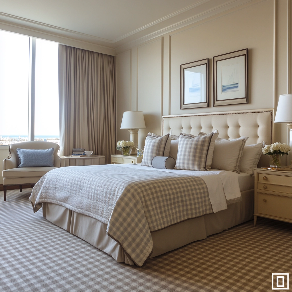 checkered carpet bedroom 59