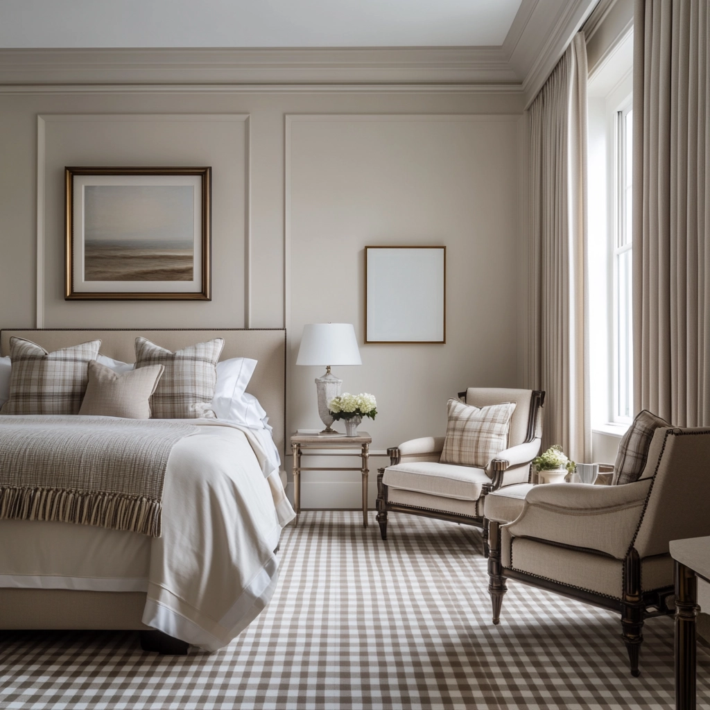 checkered carpet bedroom 60