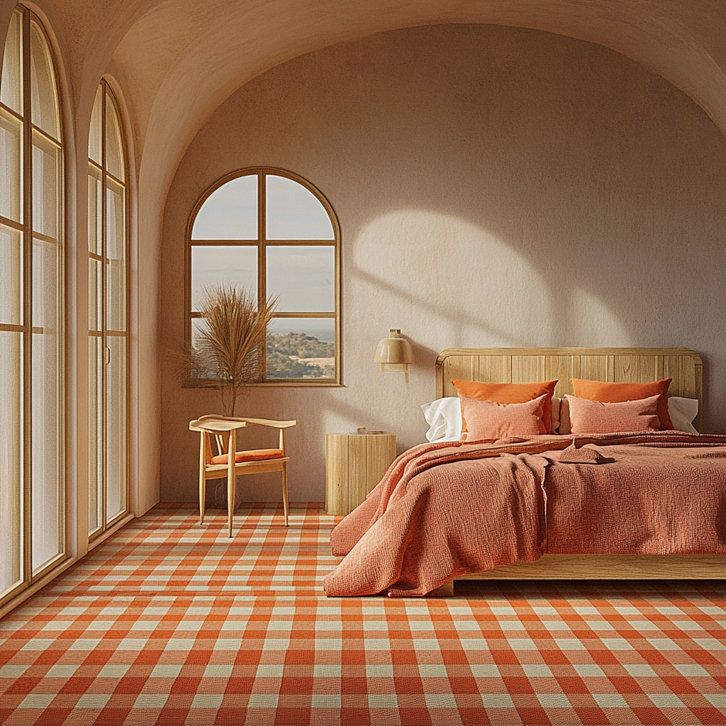 checkered carpet bedroom 65