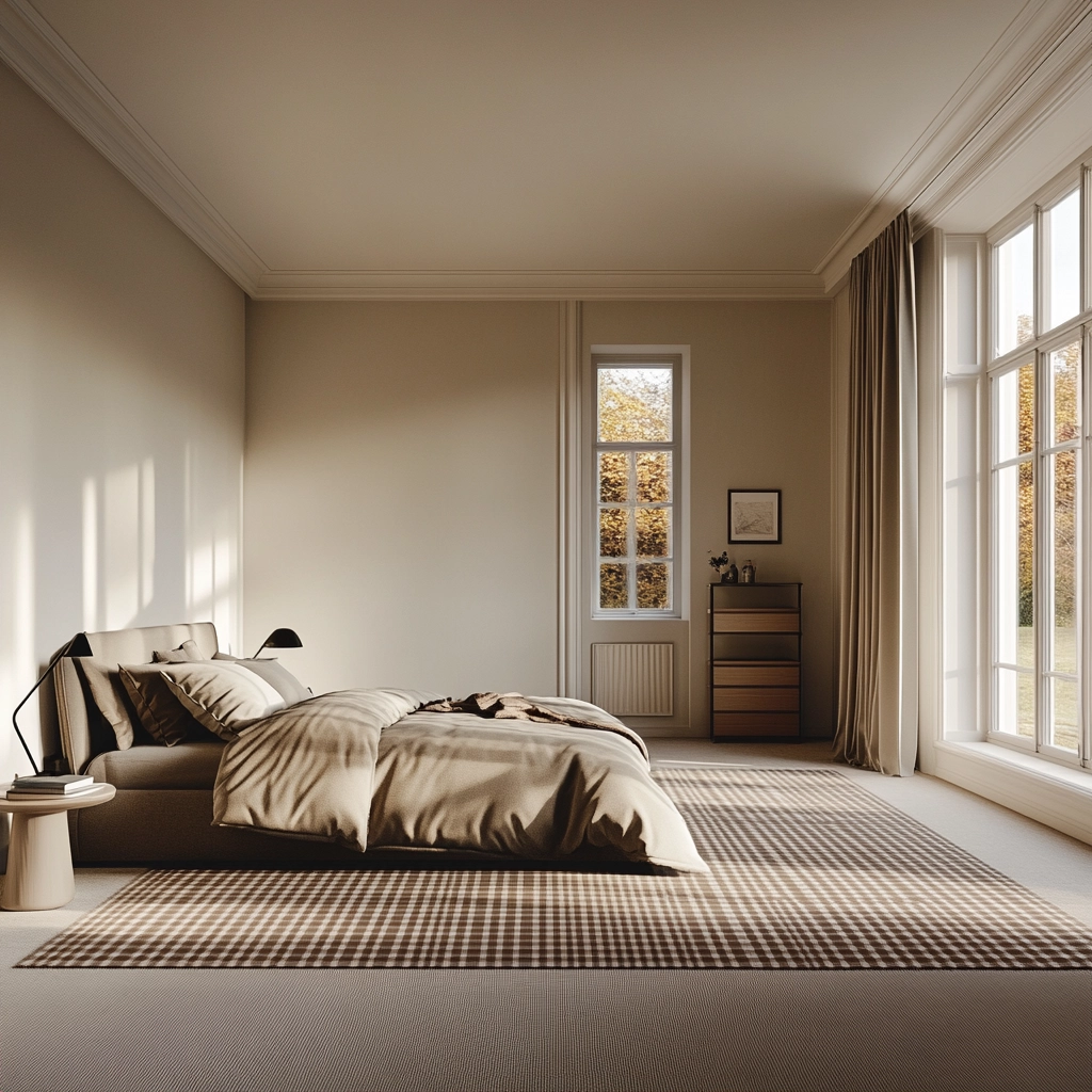 checkered carpet bedroom 70