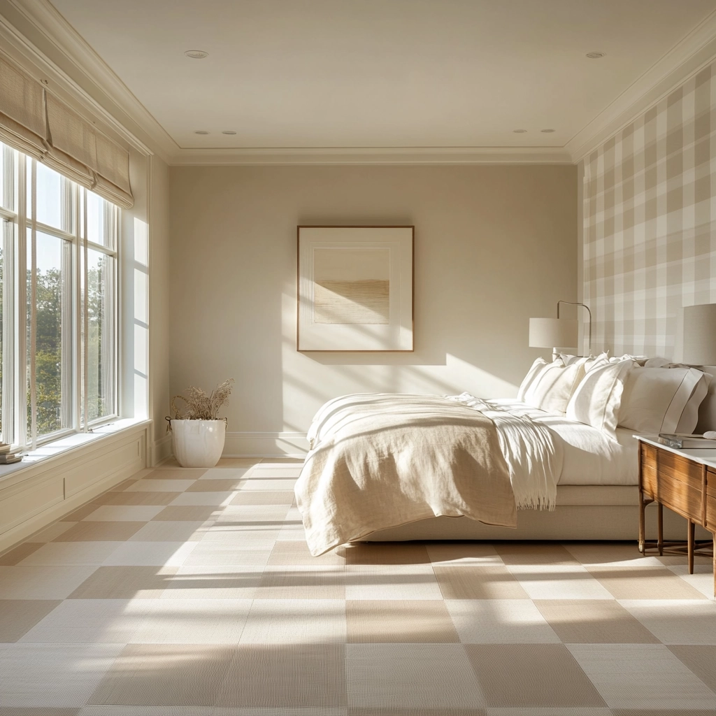 checkered carpet bedroom 73