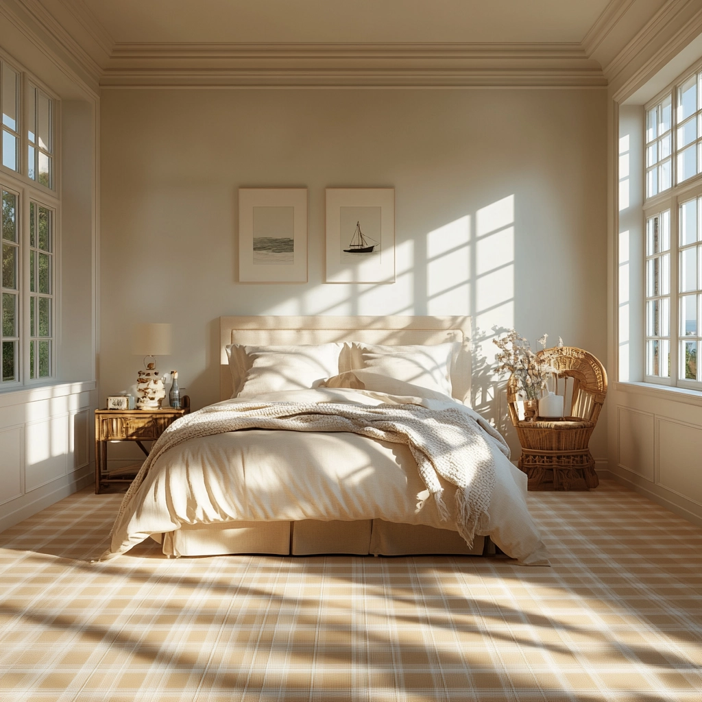 checkered carpet bedroom 74