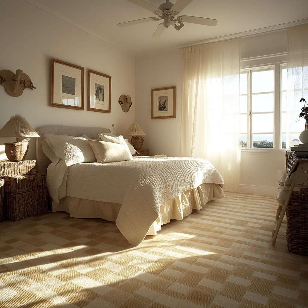 checkered carpet bedroom 76