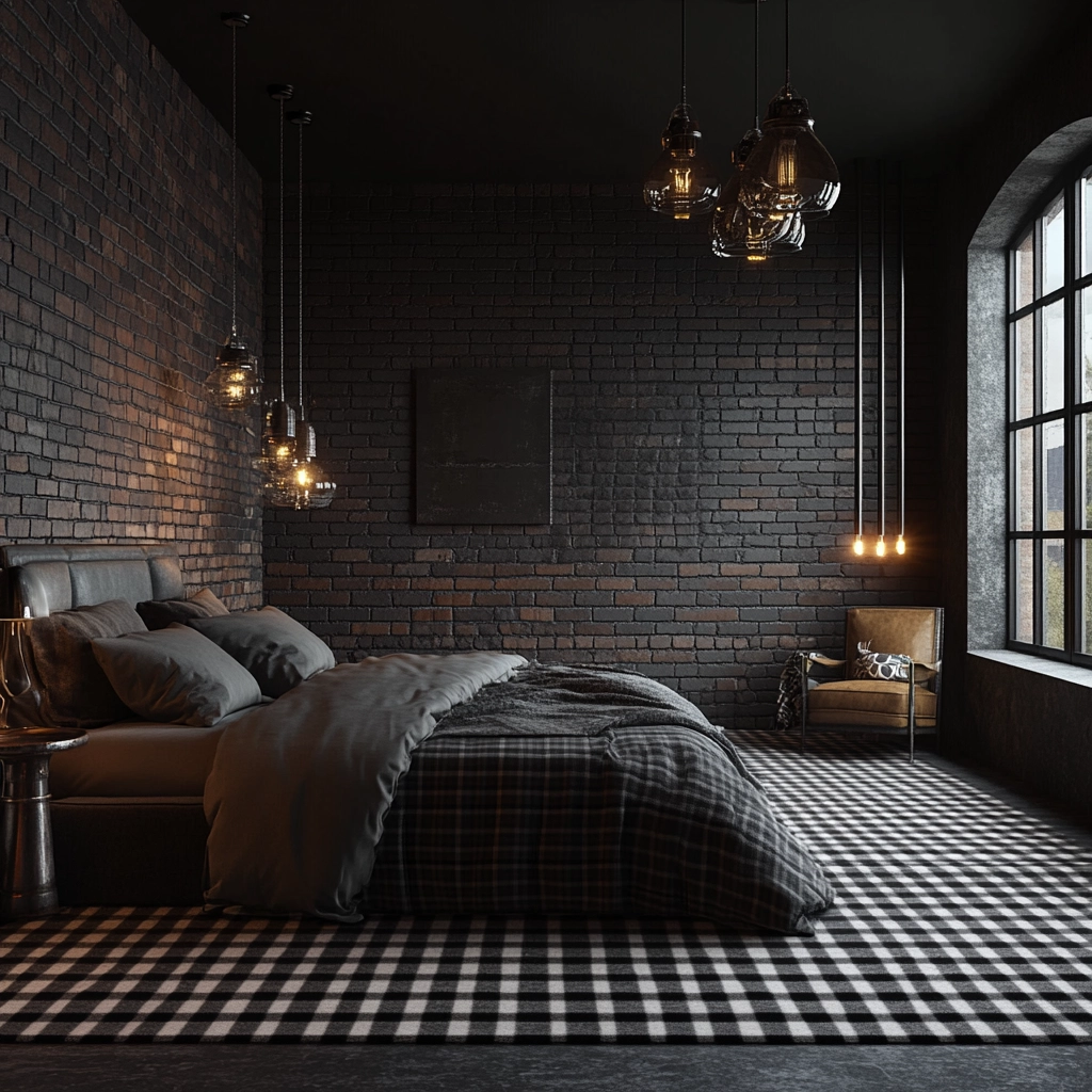 checkered carpet bedroom 8