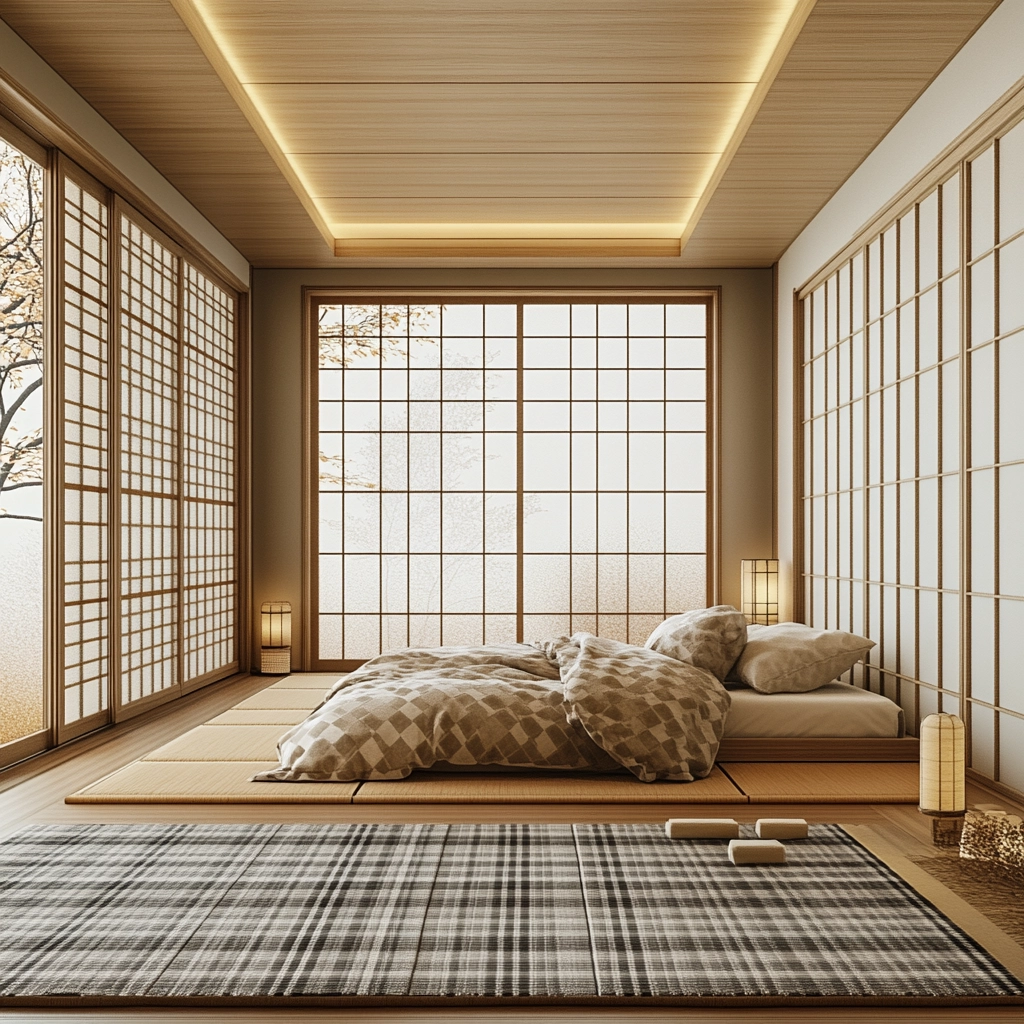 checkered rug bedroom 13