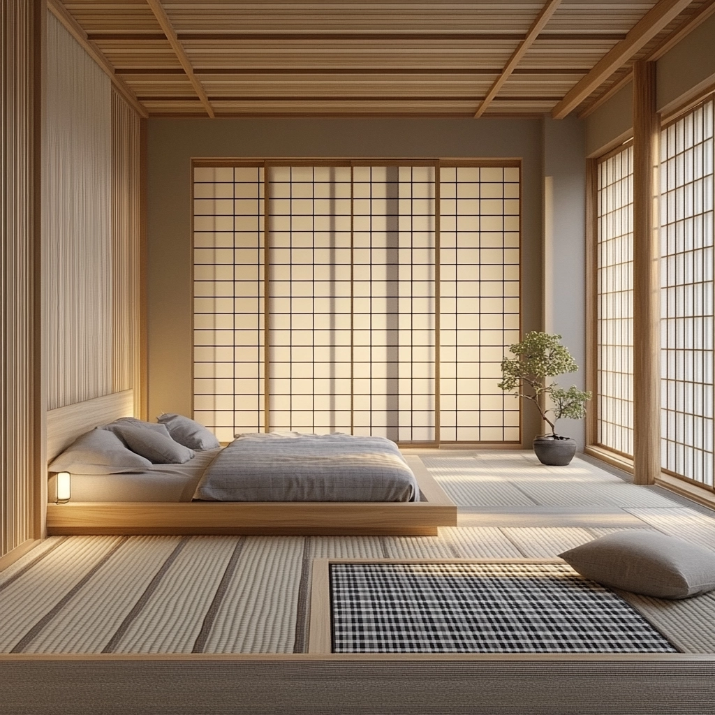 checkered rug bedroom 16