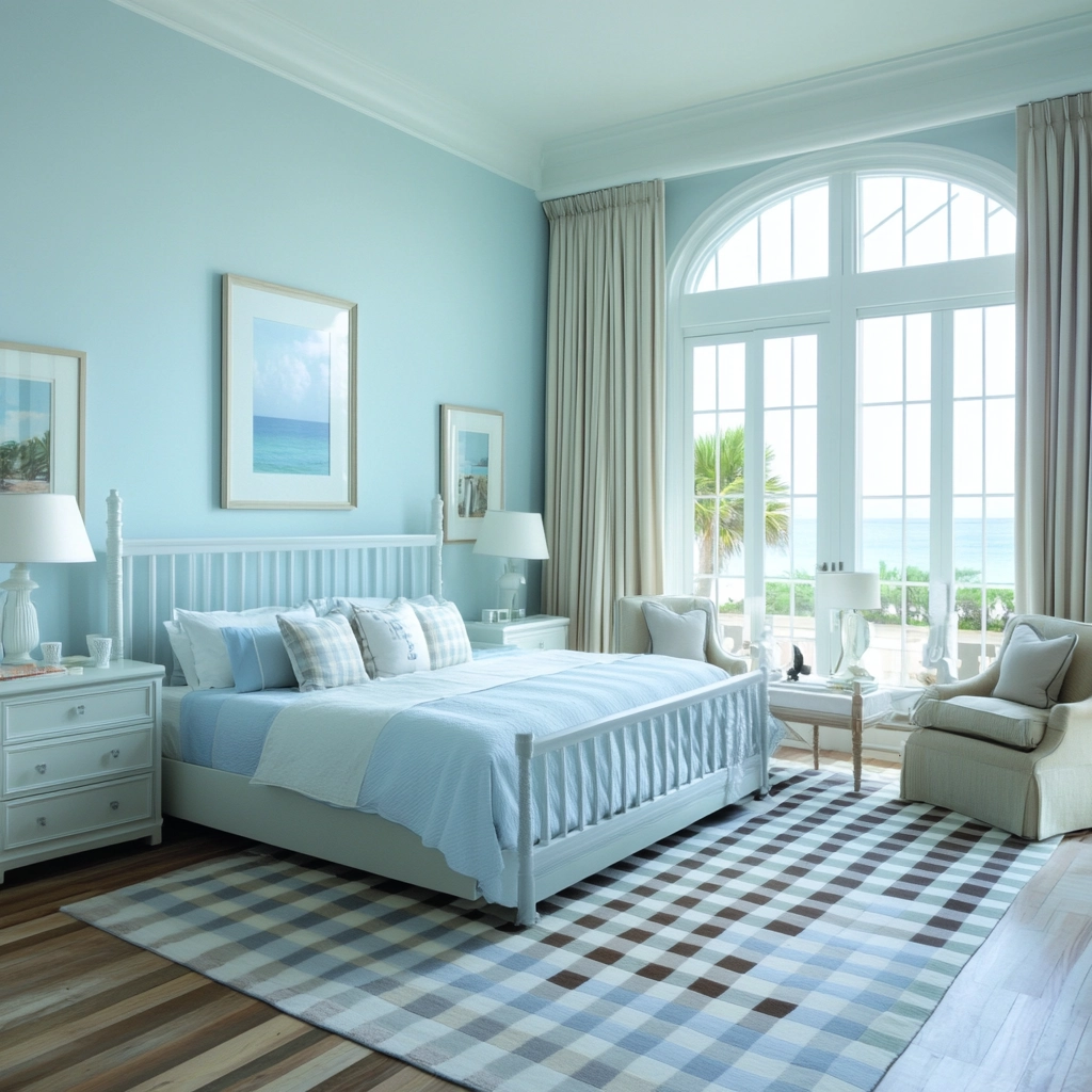 checkered rug bedroom 23