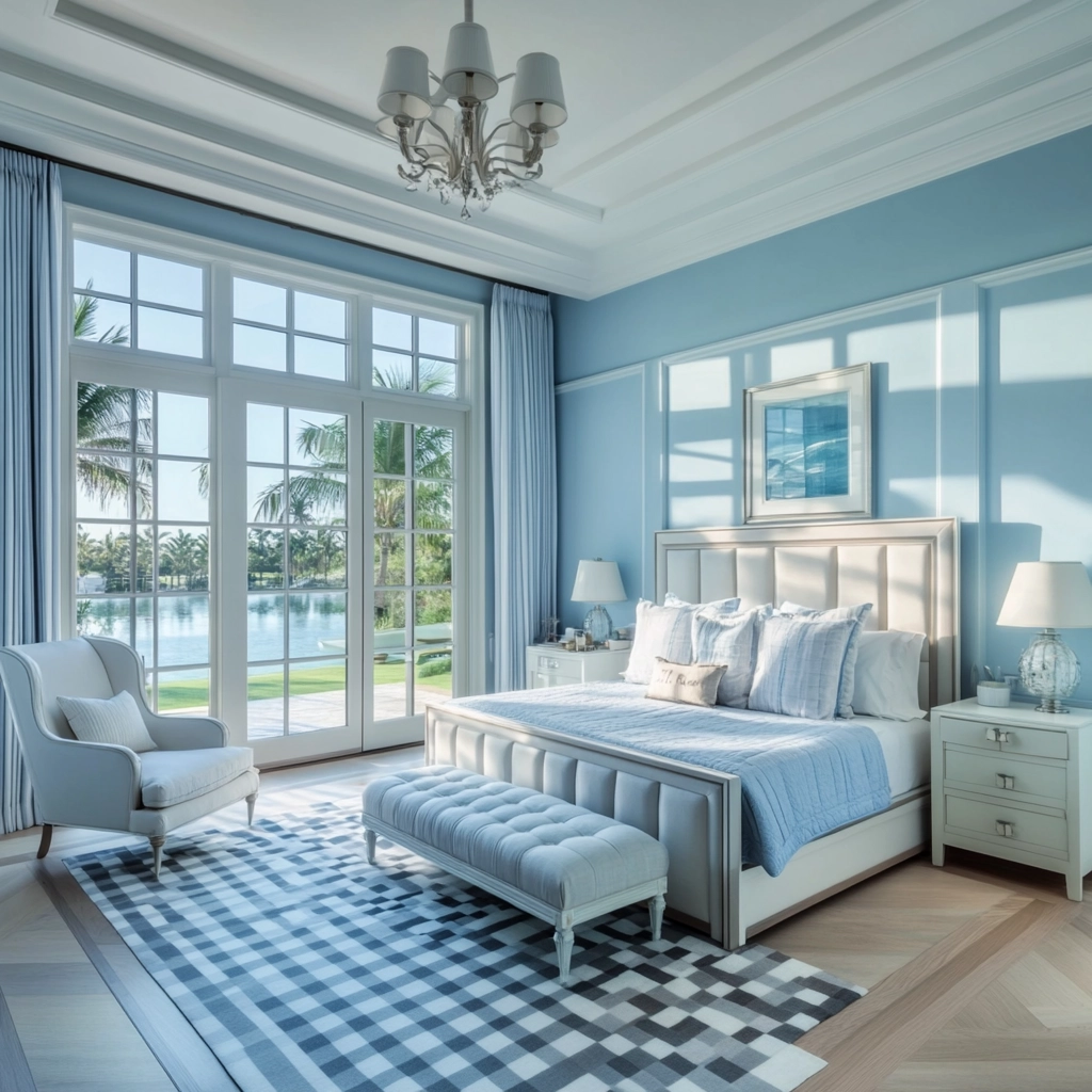 checkered rug bedroom 24