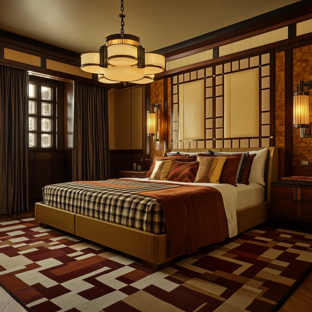 checkered rug bedroom 25