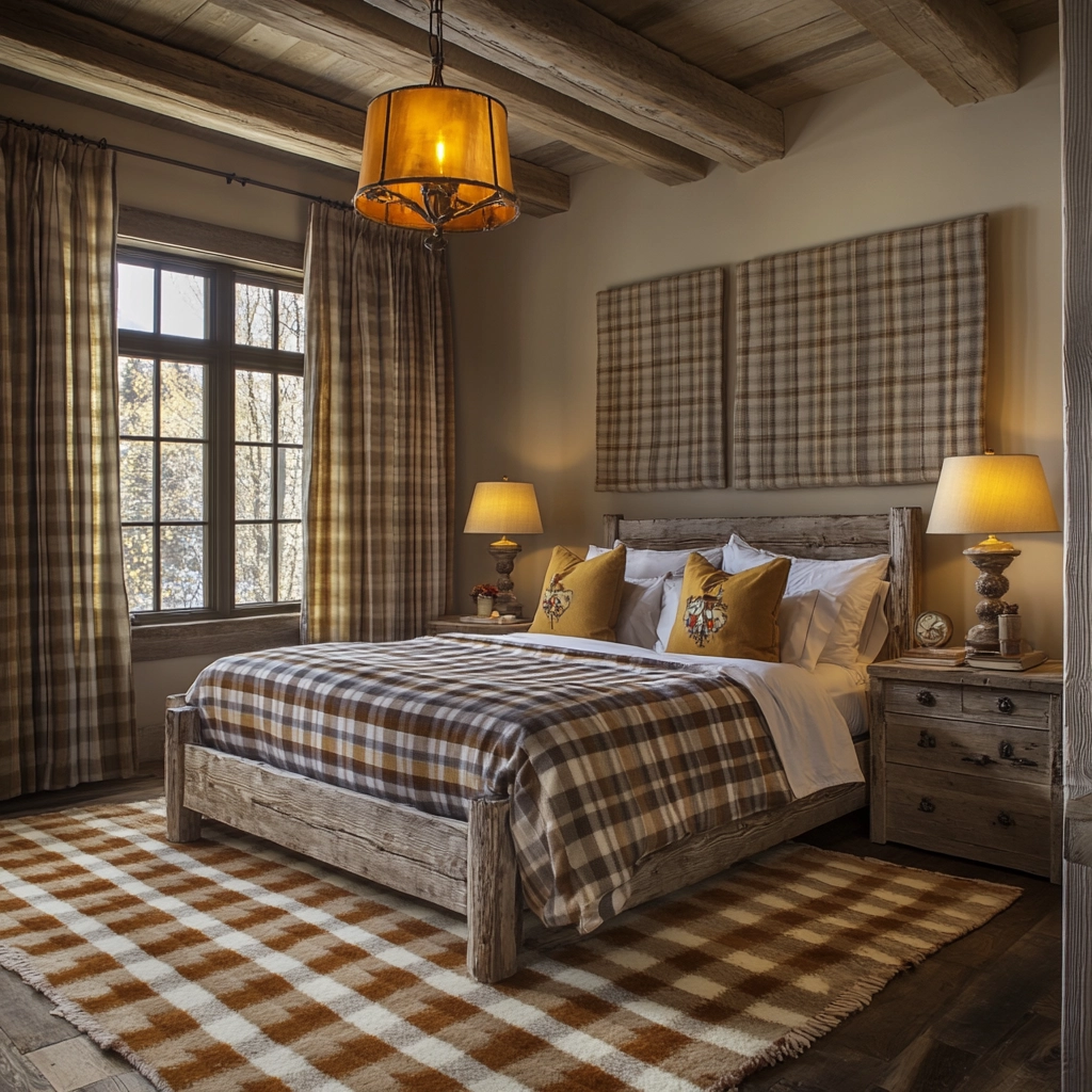 checkered rug bedroom 32