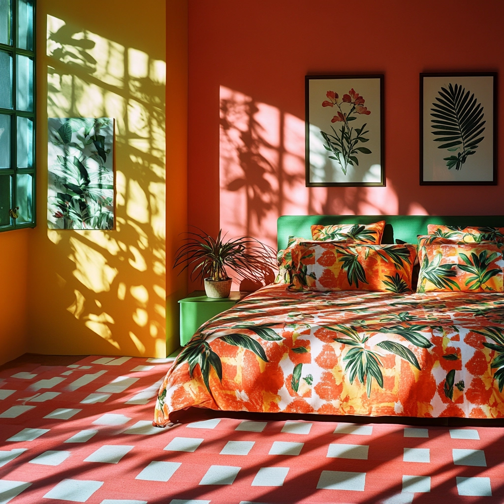 checkered rug bedroom 35
